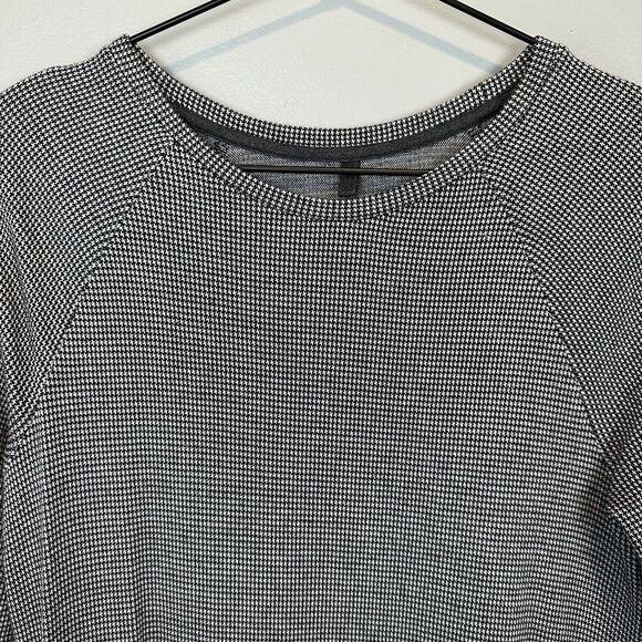 Lou & Grey Houndstooth Long Sleeve Sweater Dress Black White Womens XS Career - Picture 4 of 5